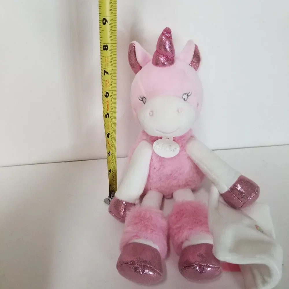 Baby Nat Unicorn‎ Pink Stuffed Plush with Spakley Accents & Security Blanket
